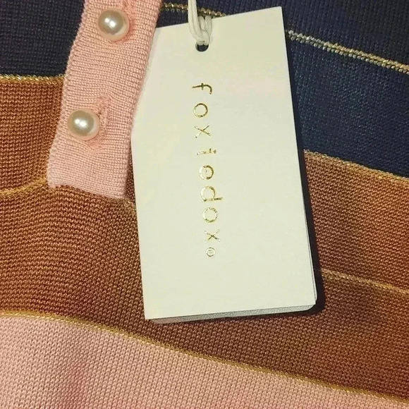 Foxiedox (Anthropologie)brand striped knit polo for women brand new with tags - Picture 7 of 9